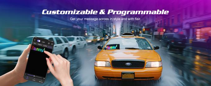 Programmierbares LED-Schild, 15'x4' vorgefertigte Animationen und anpassbarer Text Led-Auto-Schild, Bluetooth-APP-Steuerung Scrolling LED-Schild, Custom,Graffiti Flexible Led Matrix Panel für Autohäuser Hotel Urlaub 1