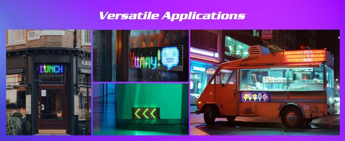 Programmierbares LED-Schild, 15'x4' vorgefertigte Animationen und anpassbarer Text Led-Auto-Schild, Bluetooth-APP-Steuerung Scrolling LED-Schild, Custom,Graffiti Flexible Led Matrix Panel für Autohäuser Hotel Urlaub 2