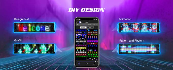 Programmierbares LED-Schild, 15'x4' vorgefertigte Animationen und anpassbarer Text Led-Auto-Schild, Bluetooth-APP-Steuerung Scrolling LED-Schild, Custom,Graffiti Flexible Led Matrix Panel für Autohäuser Hotel Urlaub 3