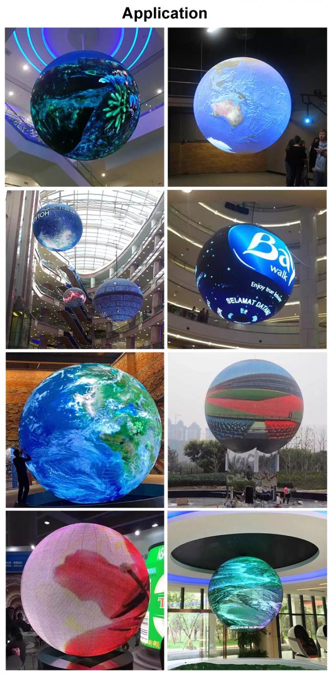 LED-Kugel und kreativer kreativer Würfelzylinder gekrümmter Rgb-Flexibler LED-Bildschirm Innenraum P2 P3 P4 Rundes sphärisches Led-Display 2