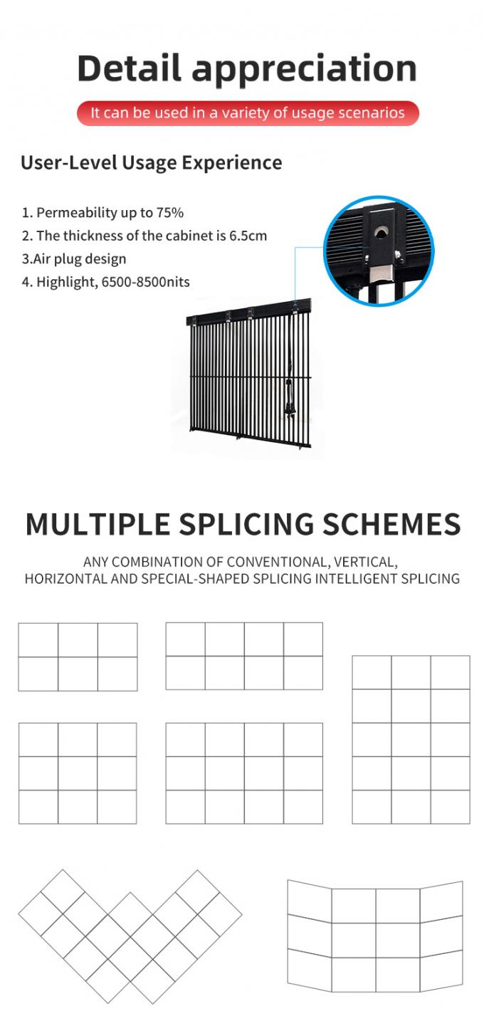 Transparente LED-Bildschirm Anzeige Klares Glas Fenster LED Transparente Videowand Flexibles Panel Hohe HelligkeitLED-Bildschirm 2