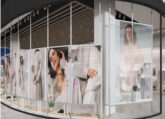 Durchsichtige LED-Display-Bildschirm für den Innenbereich P3.91LED-Videowandglas-LED-Gitterbildschirm 0