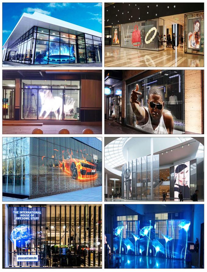3.91-7.82mm Pixel Pitch Transparent LED Display Bildschirm mit 75% Transparenz für 5-100m Sichtweite 3