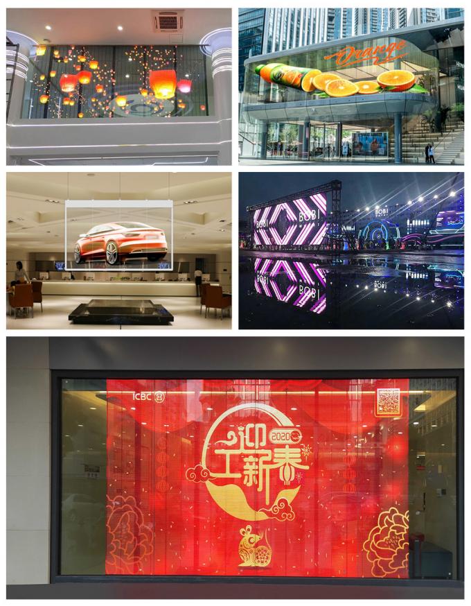 3.91-7.82mm Pixel Pitch Transparent LED Display Bildschirm mit 75% Transparenz für 5-100m Sichtweite 8