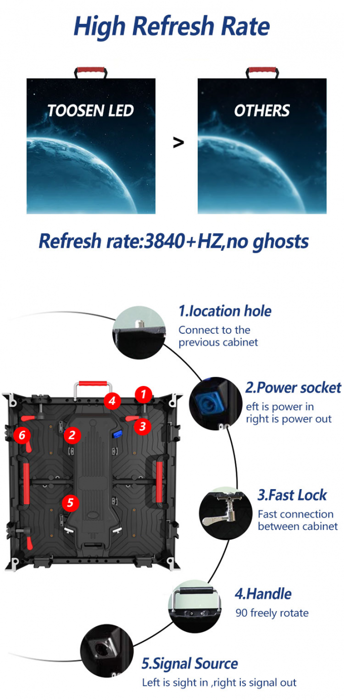 P3.91 P4.81LED-Bildschirm für Live-Auftritte im Freien LED-Bildschirm zur Vermietung LED-Bildschirm wasserdicht Bühne hohe Helligkeit Hintergrundbildschirm LED-Wand 6