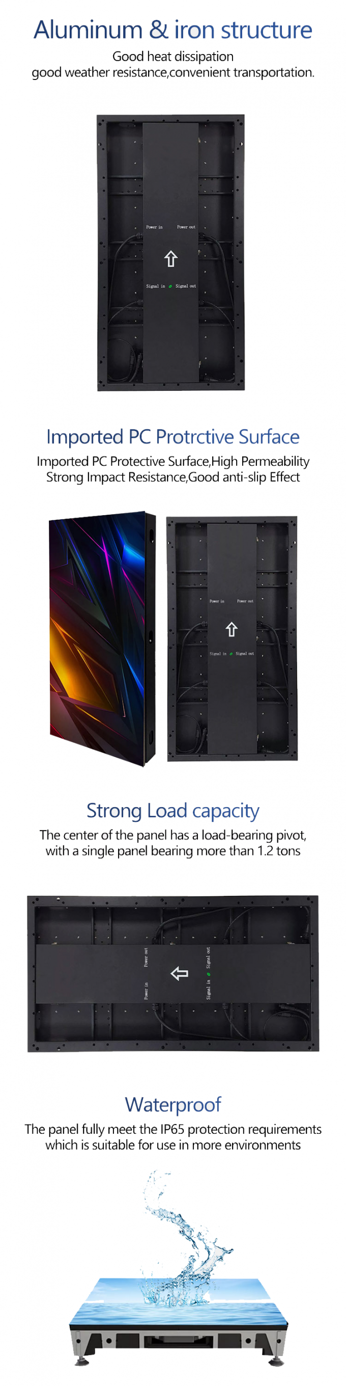 LED-Tanzfläche Display Miet-Fliesen-Panel 500*1000 High Refresh LED-Bühne Hochzeits-Bildschirm Wand P2.9 Interaktives LED-Display 2