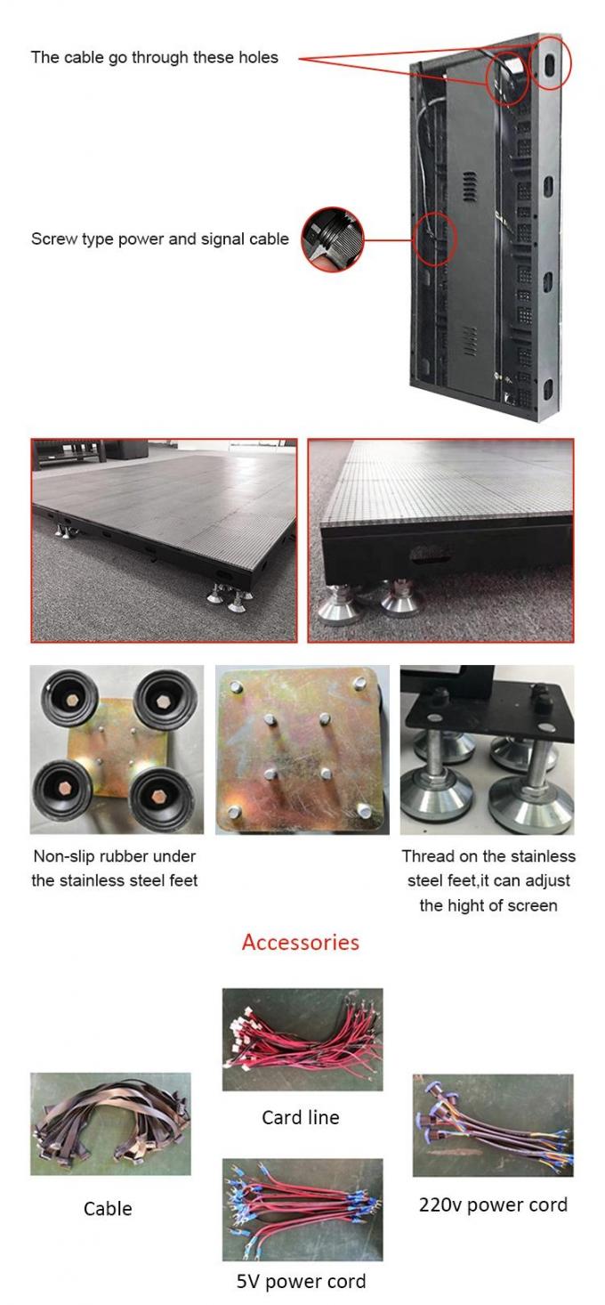 LED-Tanzfläche Display Miet-Fliesen-Panel 500*1000 High Refresh LED-Bühne Hochzeits-Bildschirm Wand P2.9 Interaktives LED-Display 5