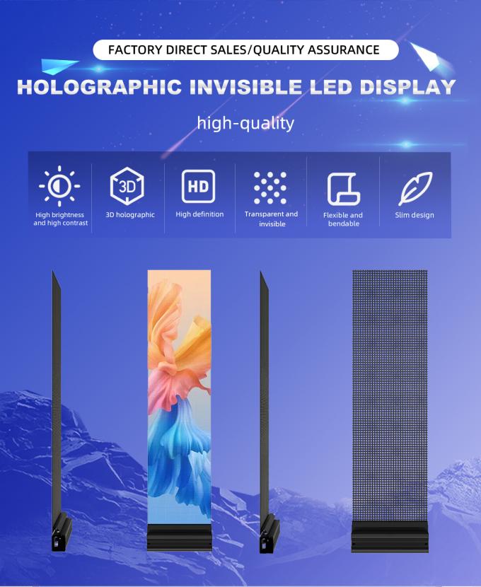Transparent P3.91 Holographischer Led-Bildschirm Vollfarb-Led-Display-Bildschirm Holographischer unsichtbarer unsichtbarer Led-Bildschirm 0