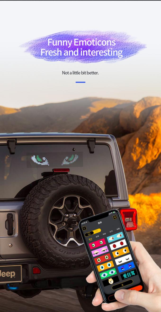 Fahrzeug-LED-Schildschirm 16*64 Programmierbar USB 5V RGB Muster Animation Text DIY Scrolling Panel Fernbedienung Werbung LED-Bildschirm 3