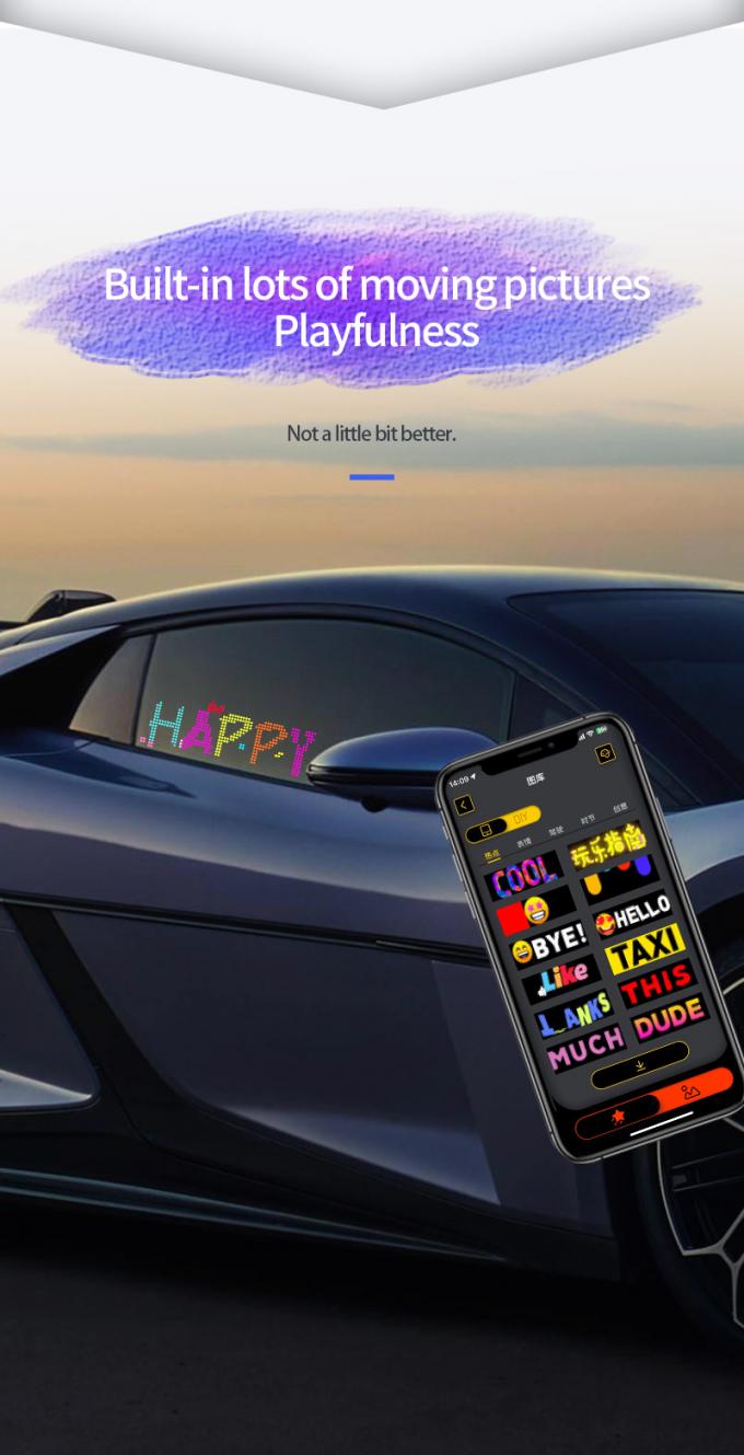 Fahrzeug-LED-Schildschirm 16*64 Programmierbar USB 5V RGB Muster Animation Text DIY Scrolling Panel Fernbedienung Werbung LED-Bildschirm 2