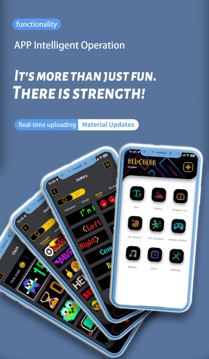 Fahrzeug-LED-Schildschirm 16*64 Programmierbar USB 5V RGB Muster Animation Text DIY Scrolling Panel Fernbedienung Werbung LED-Bildschirm 5