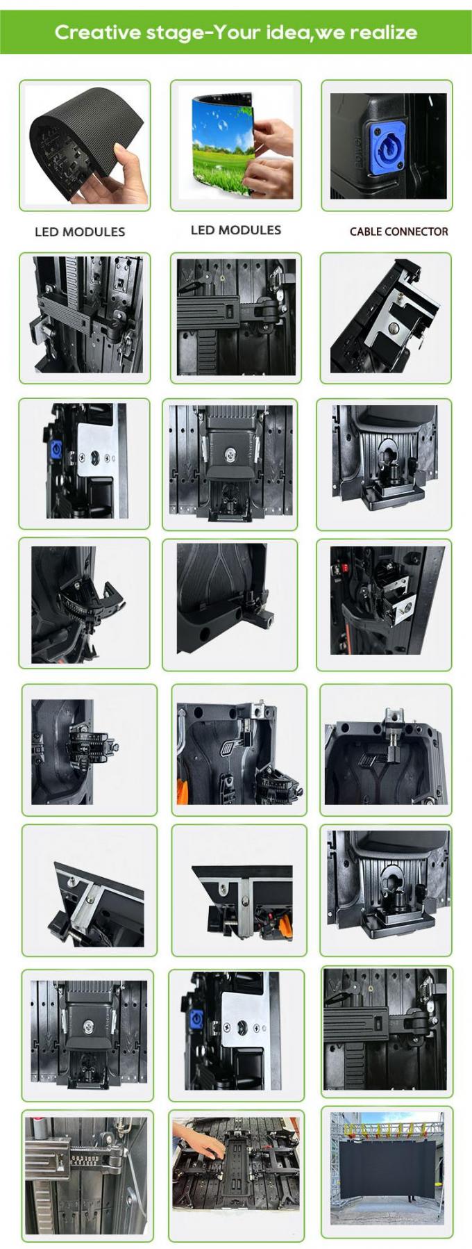 Gebogene Bildschirm Indoor/Outdoor Flexible LED Videowand Vermietung LED-Anzeige für Ausstellungen & Bühnenaktivitäten - P2.976 P3.91 P4.81 3